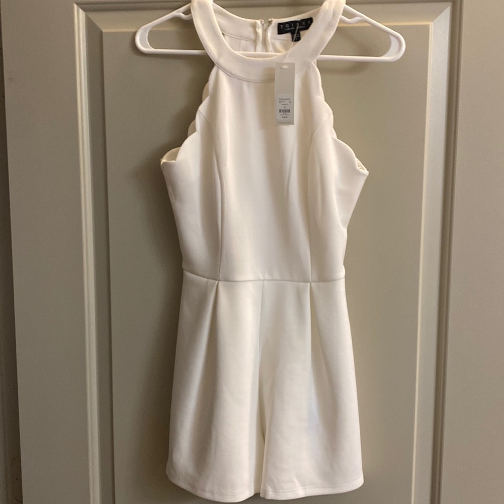 NWT white halter top romper